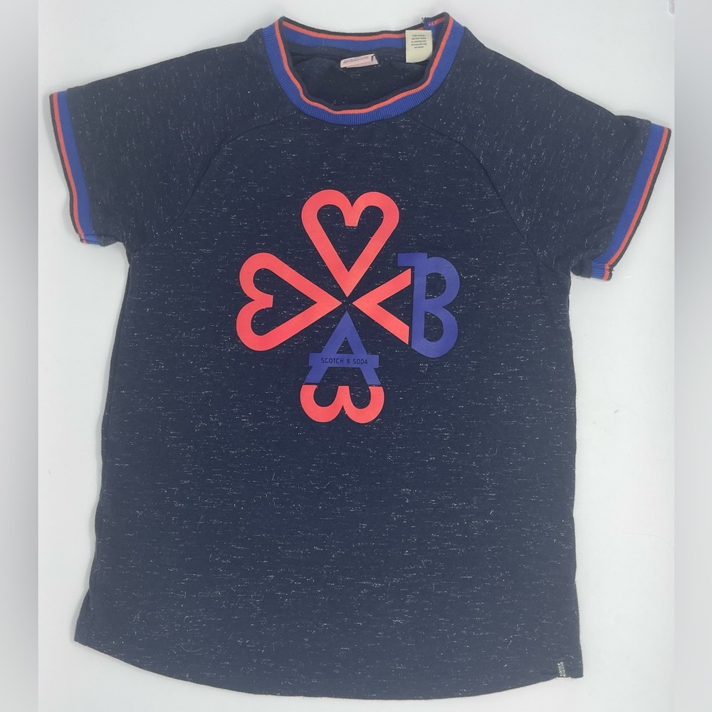 SCOTCH & SODA: Short Sleeve T-Shirt with A B 4-Heart Graphic, Size 10